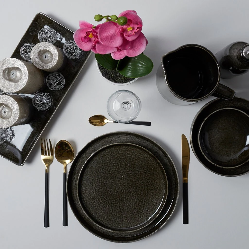 Home Déco Factory Assiette à Dessert En Grès Noir D20.5cm 6 Home Déco Factory Assiette à Dessert En Grès Noir D20.5cm – Image 4