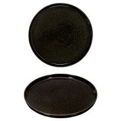 Home Déco Factory Assiette à Dessert En Grès Noir D20.5cm 12 Home Déco Factory Assiette à Dessert En Grès Noir D20.5cm -Côté Table Store 626729 FRN05 WEB