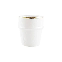 Chabi Chic Tasse Blanche, Liseré Doré D7.5xh7cm - Beldi Empreinte