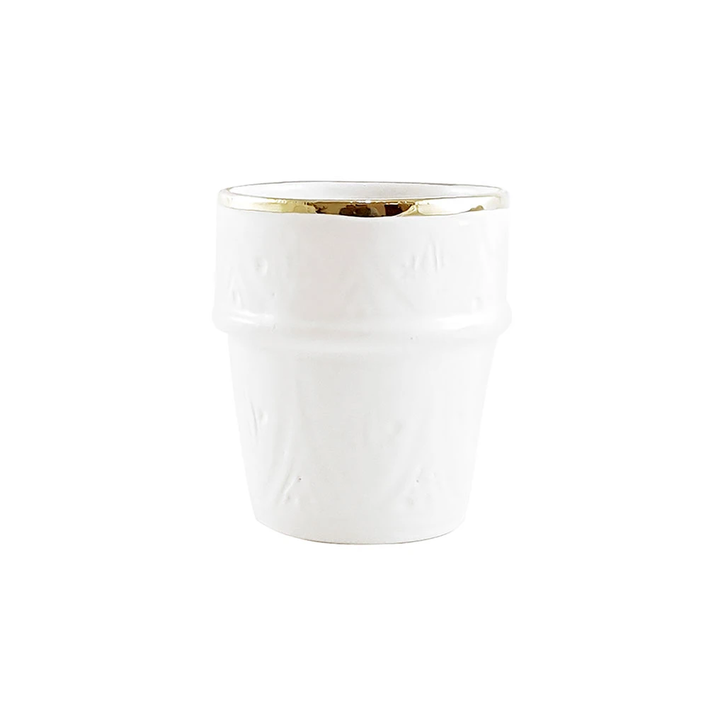 Chabi Chic Tasse Blanche, Liseré Doré D7.5xh7cm - Beldi Empreinte 3 Chabi Chic Tasse Blanche, Liseré Doré D7.5xh7cm - Beldi Empreinte