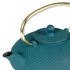 SEMA DESIGN Théière Japonaise En Fonte Bleu Et Anse Dorée 8 SEMA DESIGN Théière Japonaise En Fonte Bleu Et Anse Dorée -Côté Table Store 72518 DET02 WEB
