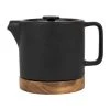 SEMA DESIGN Théière En Grès Noir Mat Et Bois - Nordika 1 SEMA DESIGN Théière En Grès Noir Mat Et Bois - Nordika -Côté Table Store 73568 DEB WEB