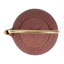 SEMA DESIGN Théière En Fonte Rouge Et Doré Avec Filtre - Tresse 10 SEMA DESIGN Théière En Fonte Rouge Et Doré Avec Filtre - Tresse -Côté Table Store 74002 DET03 WEB