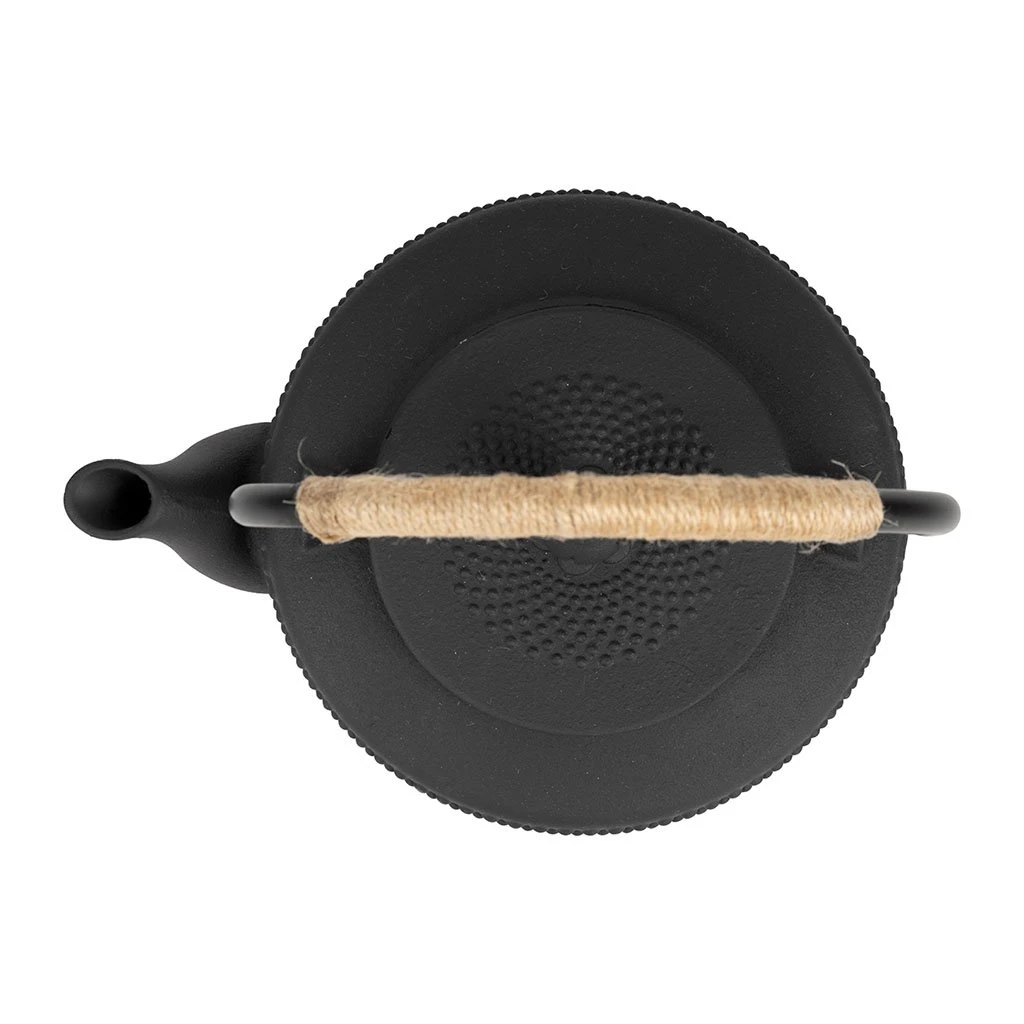 SEMA DESIGN Theiere En Fonte Noir Avec Anse Corde - Point 6 SEMA DESIGN Theiere En Fonte Noir Avec Anse Corde - Point – Image 4