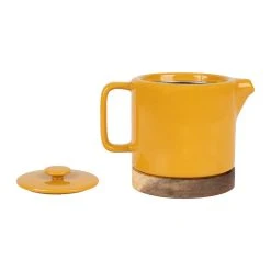 SEMA DESIGN Théière En Grès Moutarde Et Banbou Avec Filtre - Nordika 9 SEMA DESIGN Théière En Grès Moutarde Et Banbou Avec Filtre - Nordika -Côté Table Store 74640 DET01 WEB