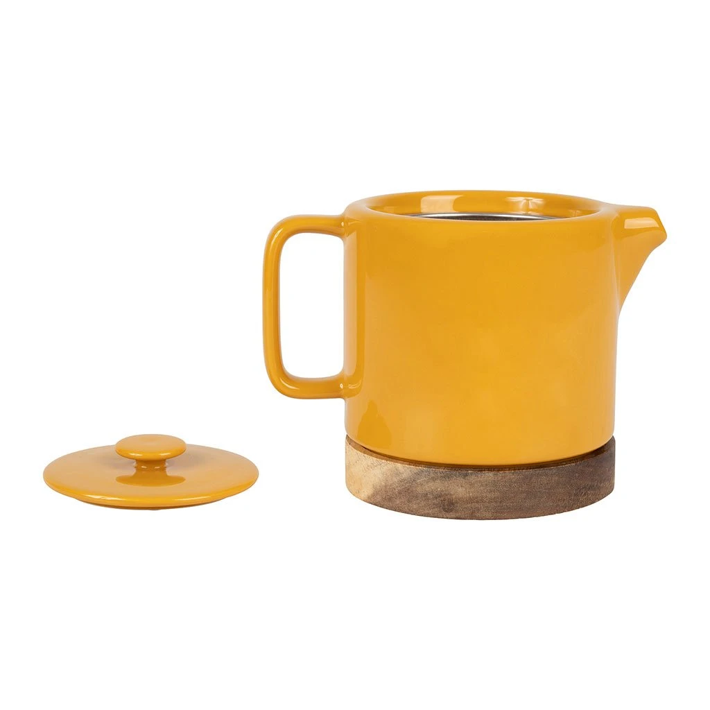 SEMA DESIGN Théière En Grès Moutarde Et Banbou Avec Filtre - Nordika 5 SEMA DESIGN Théière En Grès Moutarde Et Banbou Avec Filtre - Nordika – Image 3