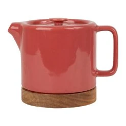 SEMA DESIGN Théière En Grès Framboise Et Banbou Avec Filtre - Nordika