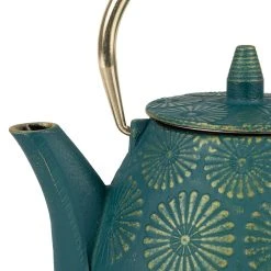 SEMA DESIGN Théière En Fonte émeraude Et Dorée - Lotus -Côté Table Store 74663 DET02 WEB
