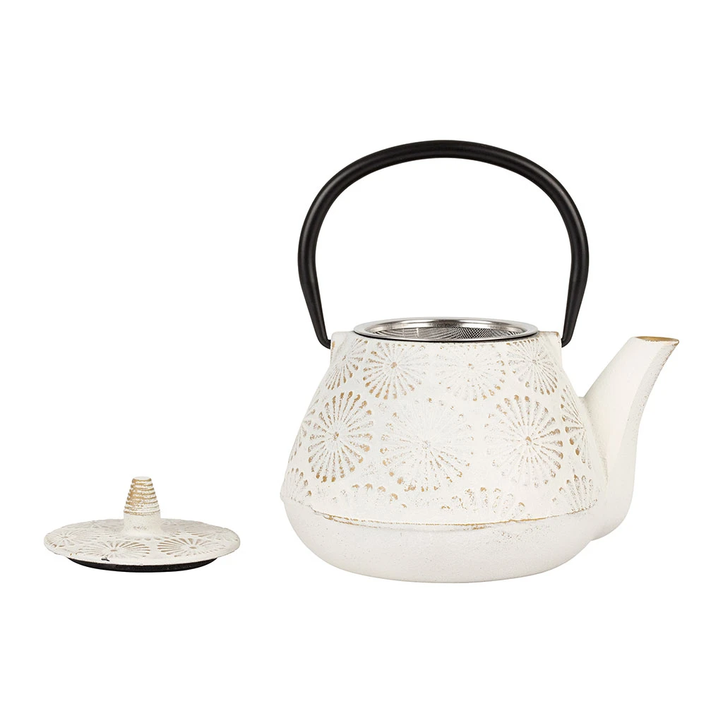 SEMA DESIGN Théière En Fonte Blanc Et Dorée - Lotus 4 SEMA DESIGN Théière En Fonte Blanc Et Dorée - Lotus – Image 2