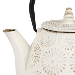 SEMA DESIGN Théière En Fonte Blanc Et Dorée - Lotus 8 SEMA DESIGN Théière En Fonte Blanc Et Dorée - Lotus -Côté Table Store 74665 DET02 WEB