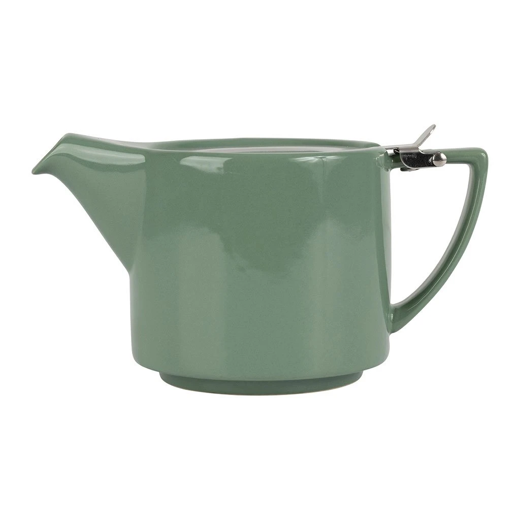 SEMA DESIGN Theiere En Grès Vert Avec Filtre Plate - Design 3 SEMA DESIGN Theiere En Grès Vert Avec Filtre Plate - Design