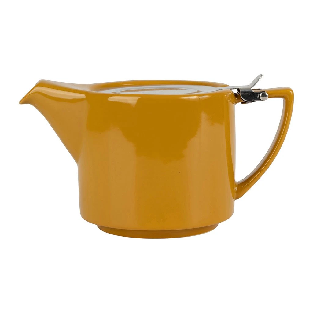SEMA DESIGN Theiere En Grès Moutarde Avec Filtre Plate - Design 3 SEMA DESIGN Theiere En Grès Moutarde Avec Filtre Plate - Design