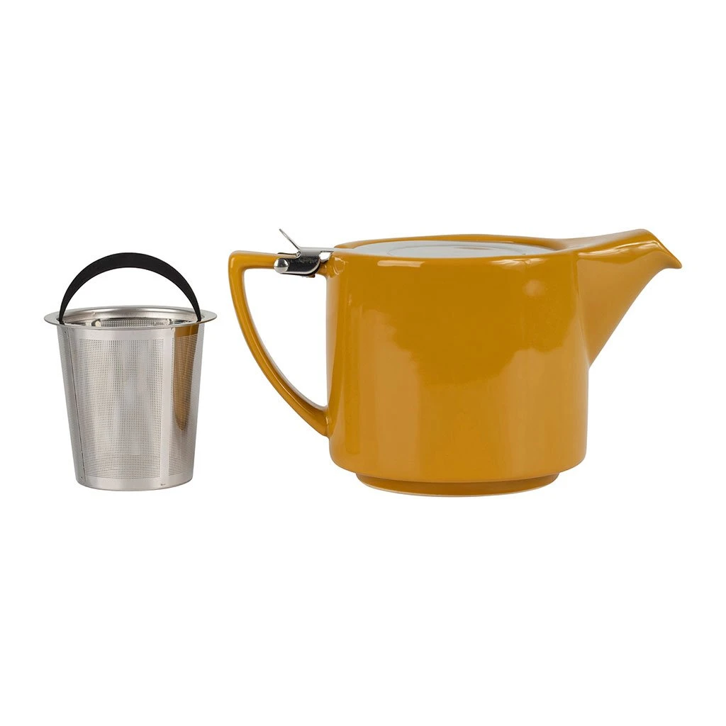 SEMA DESIGN Theiere En Grès Moutarde Avec Filtre Plate - Design 4 SEMA DESIGN Theiere En Grès Moutarde Avec Filtre Plate - Design – Image 2