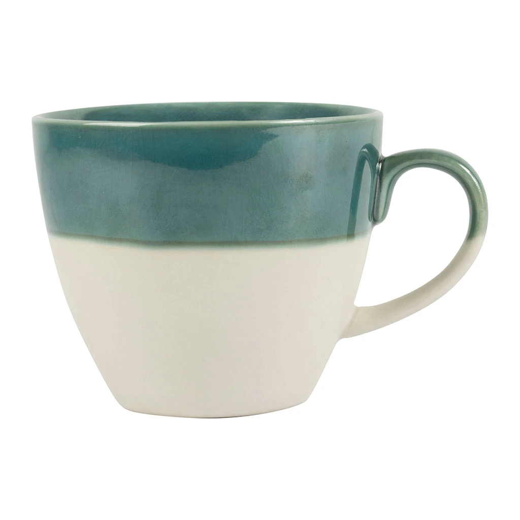 SEMA DESIGN Tasse En Grès émeraude Et Blanc - Crakel 3 SEMA DESIGN Tasse En Grès émeraude Et Blanc - Crakel