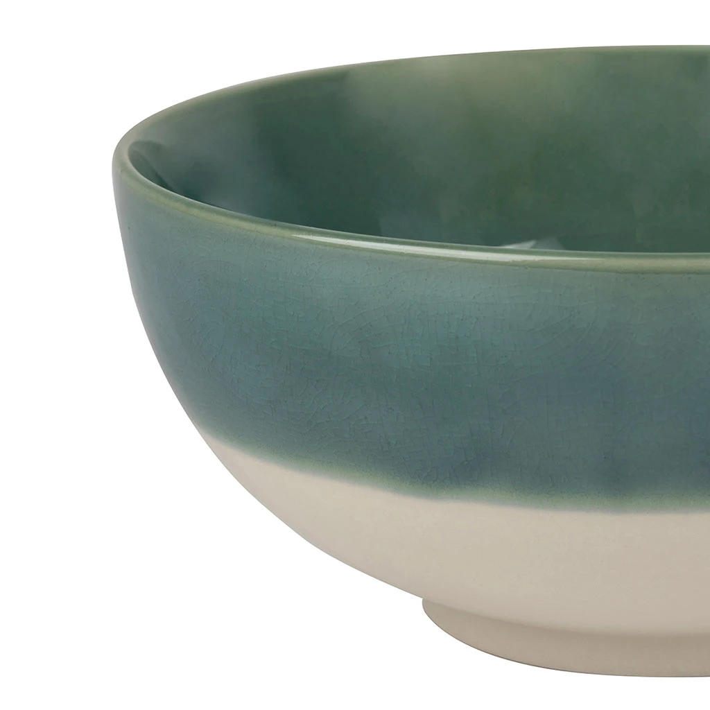 SEMA DESIGN Saladier En Grès émeraude Et Blanc - Crakel 4 SEMA DESIGN Saladier En Grès émeraude Et Blanc - Crakel – Image 2