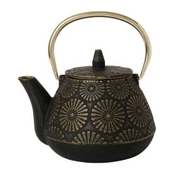 SEMA DESIGN Théière En Fonte Noir Et Doré - Lotus
