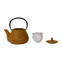 SEMA DESIGN Théière En Fonte Jaune Et Noir - Lotus 8 SEMA DESIGN Théière En Fonte Jaune Et Noir - Lotus -Côté Table Store 75128 DET01 WEB