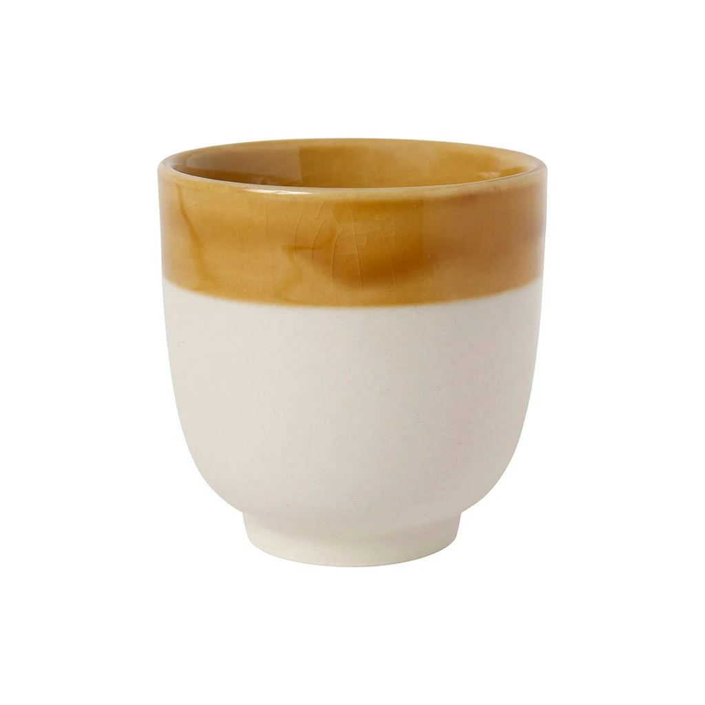 SEMA DESIGN Gobelet En Grès Moutarde Et Blanc - Crakel 3 SEMA DESIGN Gobelet En Grès Moutarde Et Blanc - Crakel