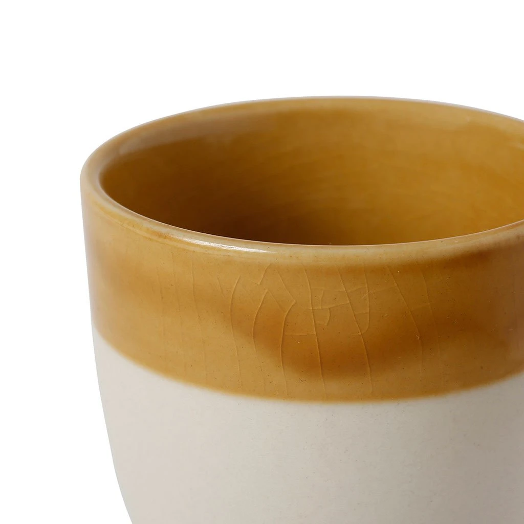 SEMA DESIGN Gobelet En Grès Moutarde Et Blanc - Crakel 4 SEMA DESIGN Gobelet En Grès Moutarde Et Blanc - Crakel – Image 2