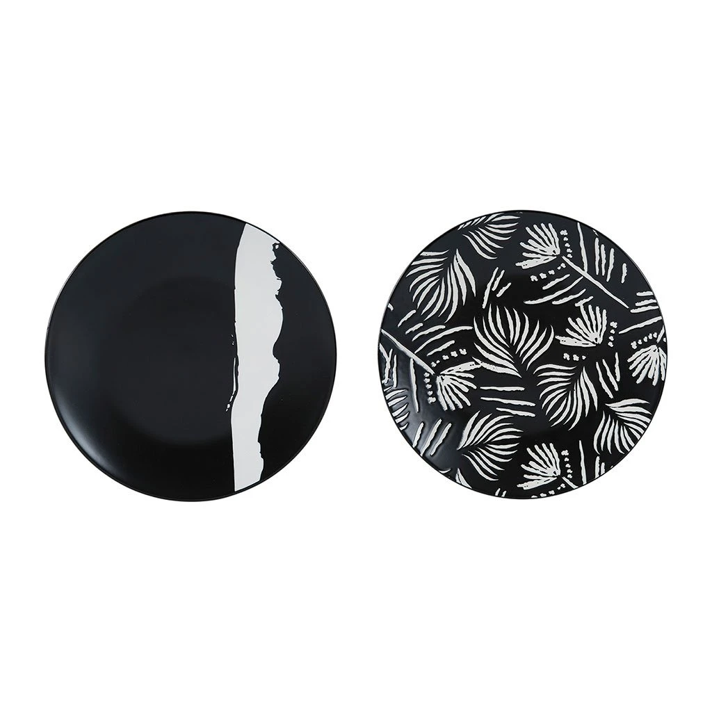 SEMA DESIGN Assiette Plate (lot De 2) Bronze Noir Et Blanche D27 3 SEMA DESIGN Assiette Plate (lot De 2) Bronze Noir Et Blanche D27