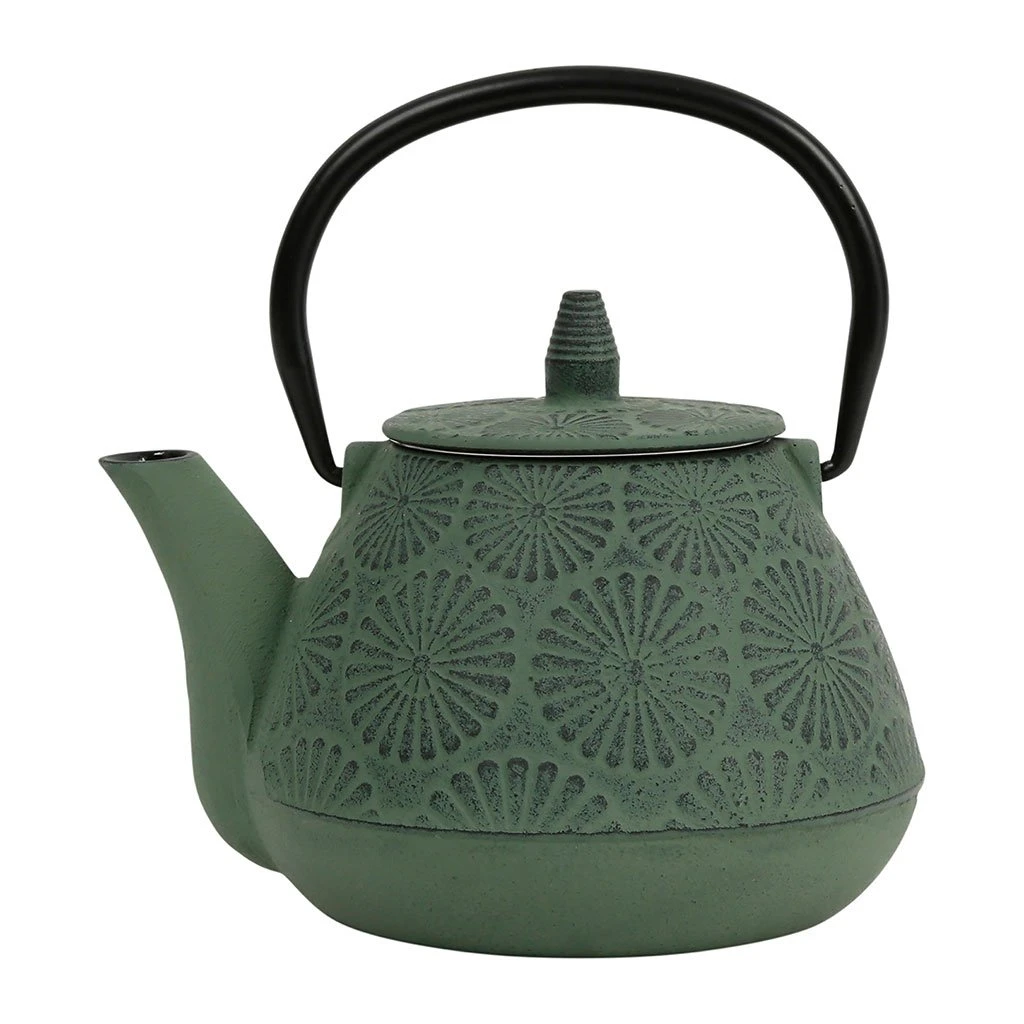 SEMA DESIGN Théière En Fonte Verte Et Noir - Lotus 3 SEMA DESIGN Théière En Fonte Verte Et Noir - Lotus