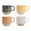 SEMA DESIGN Lot De 4 Tasses En Grès Multicolore - Courba