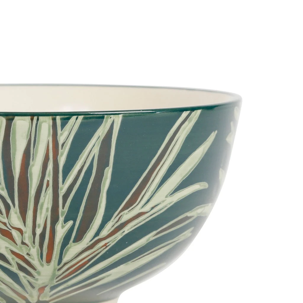 SEMA DESIGN Lot De 4 Bols En Grès Vert Et Orange 70cl - Tropic'art 4 SEMA DESIGN Lot De 4 Bols En Grès Vert Et Orange 70cl - Tropic'art – Image 2