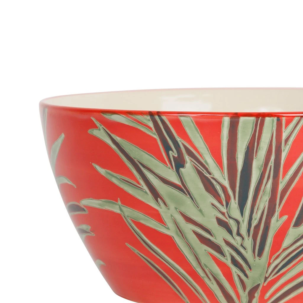 SEMA DESIGN Lot De 2 Saladiers En Grès Rouge Et émeraude - Tropic'art 4 SEMA DESIGN Lot De 2 Saladiers En Grès Rouge Et émeraude - Tropic'art – Image 2