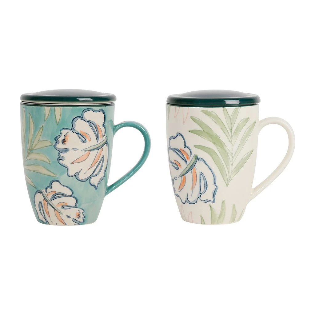 SEMA DESIGN Tisaniere Avec Filtre X2 Tropic'art Vert Et Blanc 30cl 3 SEMA DESIGN Tisaniere Avec Filtre X2 Tropic'art Vert Et Blanc 30cl