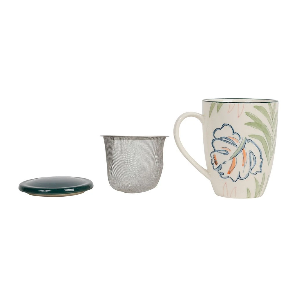 SEMA DESIGN Tisaniere Avec Filtre X2 Tropic'art Vert Et Blanc 30cl 5 SEMA DESIGN Tisaniere Avec Filtre X2 Tropic'art Vert Et Blanc 30cl – Image 3