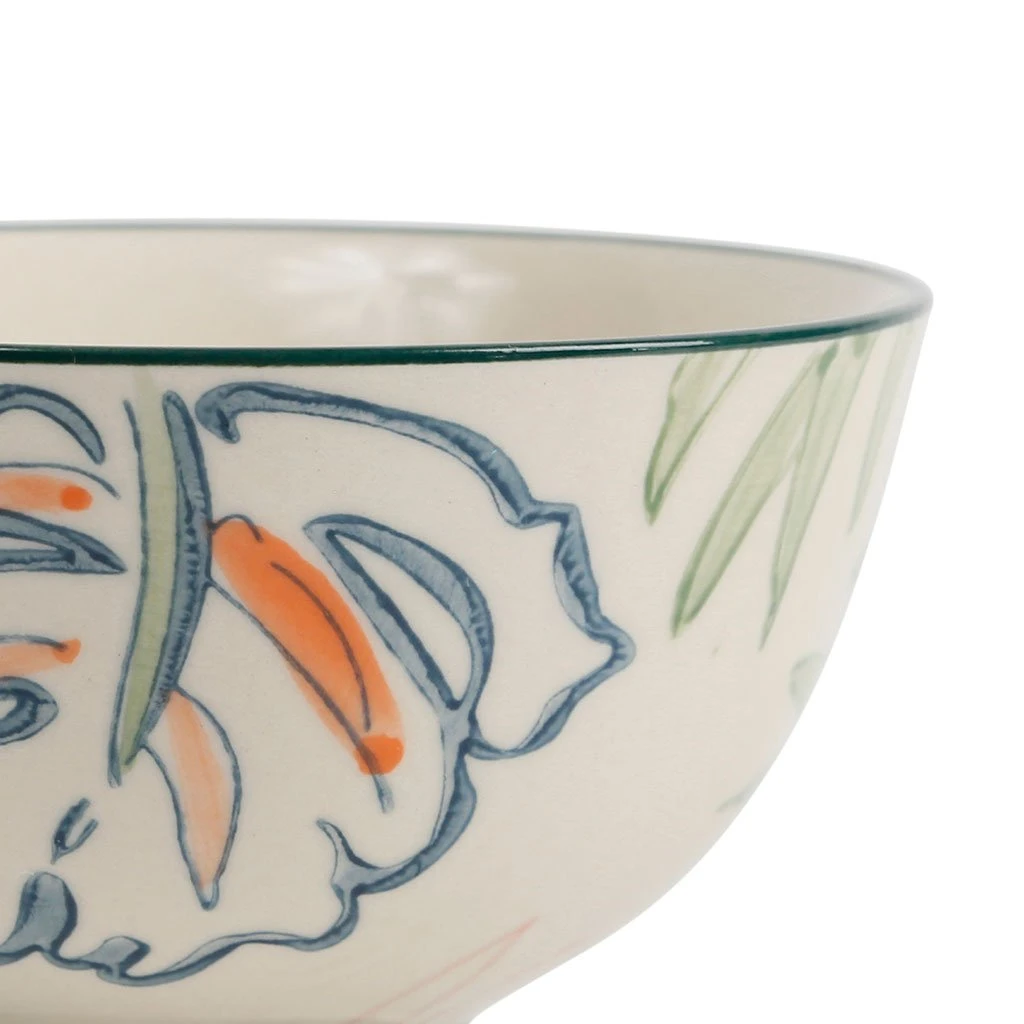 SEMA DESIGN Lot De 4 Bols En Grès Vert Et Blanc 30cl - Tropic'art 4 SEMA DESIGN Lot De 4 Bols En Grès Vert Et Blanc 30cl - Tropic'art – Image 2