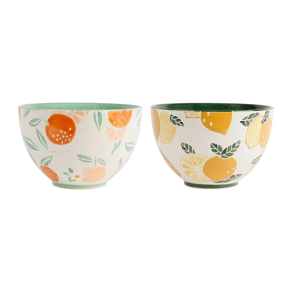 SEMA DESIGN Bol (lot De 2) Retro Summer Orange Et Citron 75cl En Grès 3 SEMA DESIGN Bol (lot De 2) Retro Summer Orange Et Citron 75cl En Grès