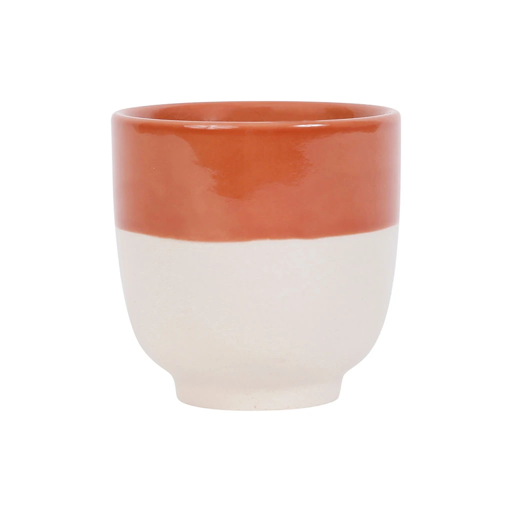 SEMA DESIGN Gobelet En Grès Terracotta Et Blanc - Crakel 3 SEMA DESIGN Gobelet En Grès Terracotta Et Blanc - Crakel