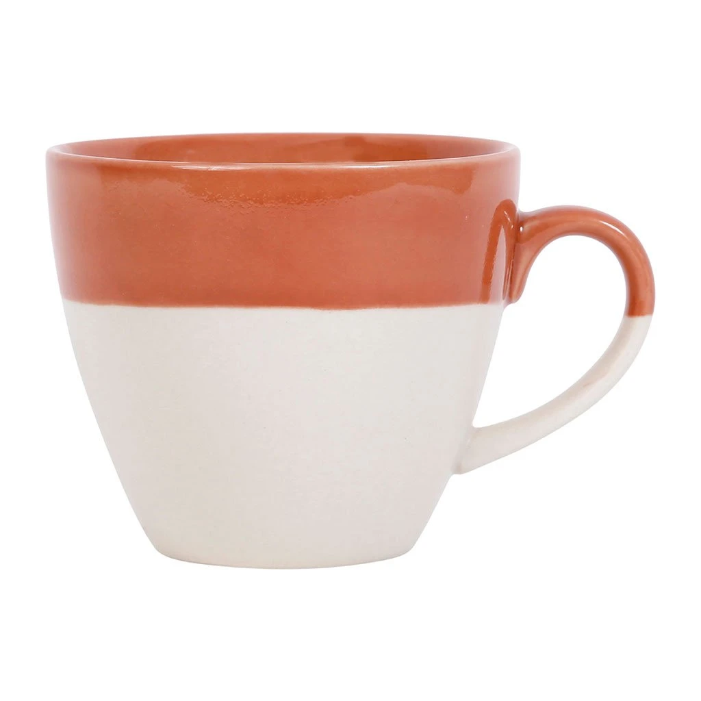 SEMA DESIGN Tasse En Grès Terracotta Et Blanc - Crakel 3 SEMA DESIGN Tasse En Grès Terracotta Et Blanc - Crakel