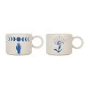 SEMA DESIGN Lot De 2 Tasses à Thé En Grès Créme Et Indigo - Visionnary 1 SEMA DESIGN Lot De 2 Tasses à Thé En Grès Créme Et Indigo - Visionnary -Côté Table Store 76091 DEB WEB