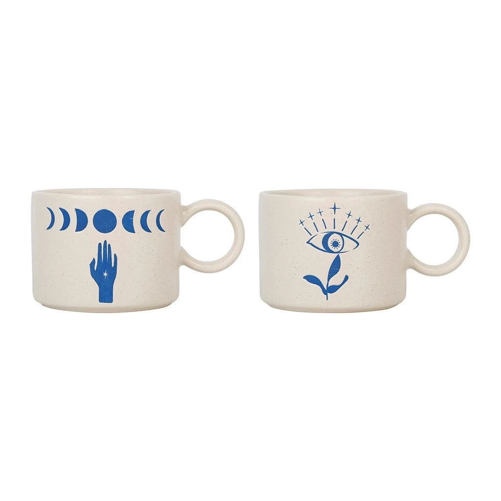 SEMA DESIGN Lot De 2 Tasses à Thé En Grès Créme Et Indigo - Visionnary 3 SEMA DESIGN Lot De 2 Tasses à Thé En Grès Créme Et Indigo - Visionnary