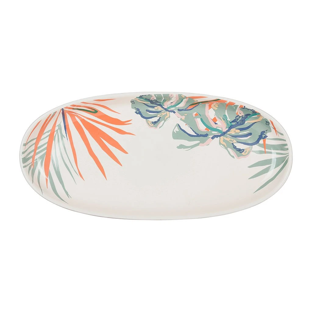 SEMA DESIGN Plat Ovale Tropic'art Multicolore 35x16.5x4cm Gres 3 SEMA DESIGN Plat Ovale Tropic'art Multicolore 35x16.5x4cm Gres