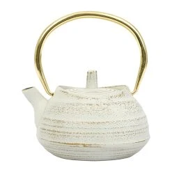 SEMA DESIGN Theiere En Fonte Emaillée Blanc Et Or - Horizon