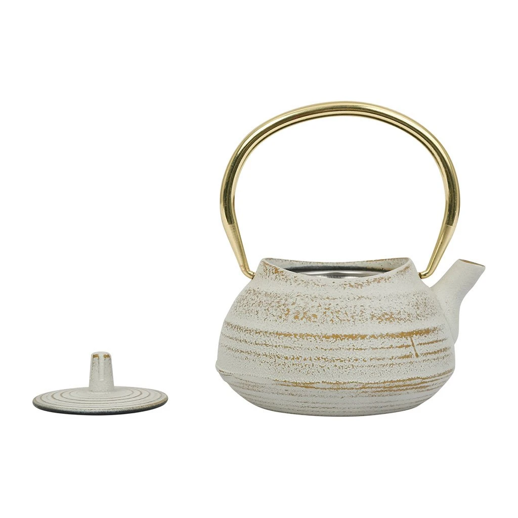 SEMA DESIGN Theiere En Fonte Emaillée Blanc Et Or - Horizon 4 SEMA DESIGN Theiere En Fonte Emaillée Blanc Et Or - Horizon – Image 2