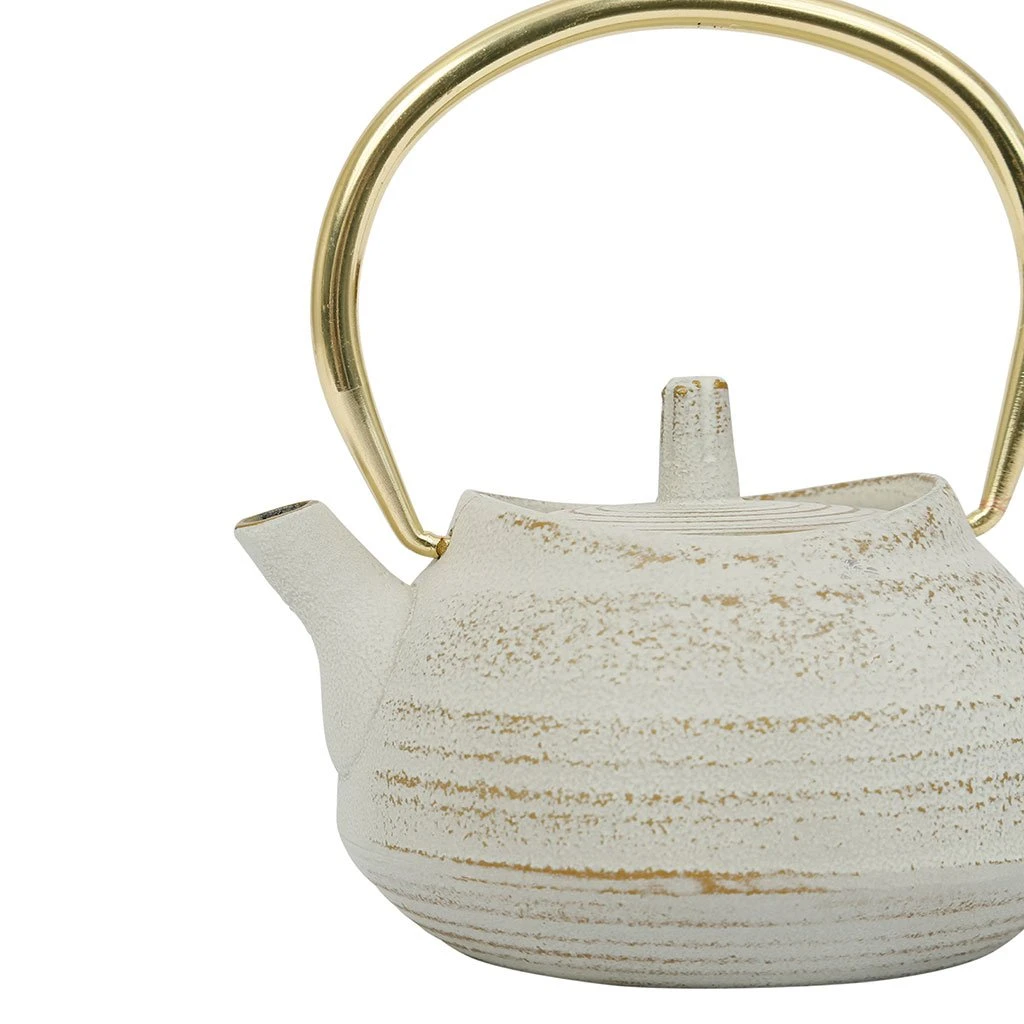 SEMA DESIGN Theiere En Fonte Emaillée Blanc Et Or - Horizon 6 SEMA DESIGN Theiere En Fonte Emaillée Blanc Et Or - Horizon – Image 4