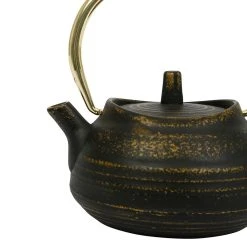 SEMA DESIGN Theiere En Fonte Emaillée Noir Et Or - Horizon -Côté Table Store 76187 DET01 WEB