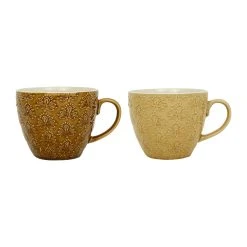 SEMA DESIGN Lot De 2 Tasses En Grès Brun Et Beige - Green Wash