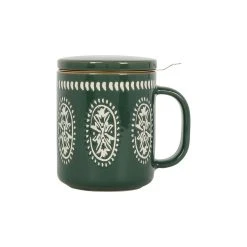 SEMA DESIGN Tisaniere En Grès Avec Filtre Vert - Romance Vegetal