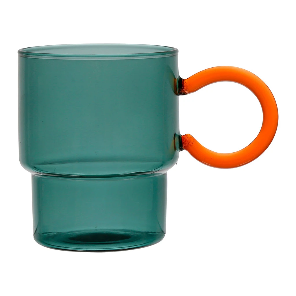 SEMA DESIGN Tasse à Thé En Verre émeraude Et Terracotta 33cl - Belle Vie 3 SEMA DESIGN Tasse à Thé En Verre émeraude Et Terracotta 33cl - Belle Vie