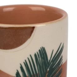 SEMA DESIGN Gobelets X4 Terracotta Et Vert 10cl En Porcelaine - Sweet Leaves -Côté Table Store 76892 DET01 WEB
