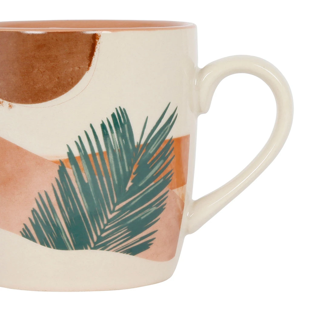 SEMA DESIGN Mugs X2 Terracotta Et Vert 30cl En Porcelaine - Sweet Leaves 4 SEMA DESIGN Mugs X2 Terracotta Et Vert 30cl En Porcelaine - Sweet Leaves – Image 2