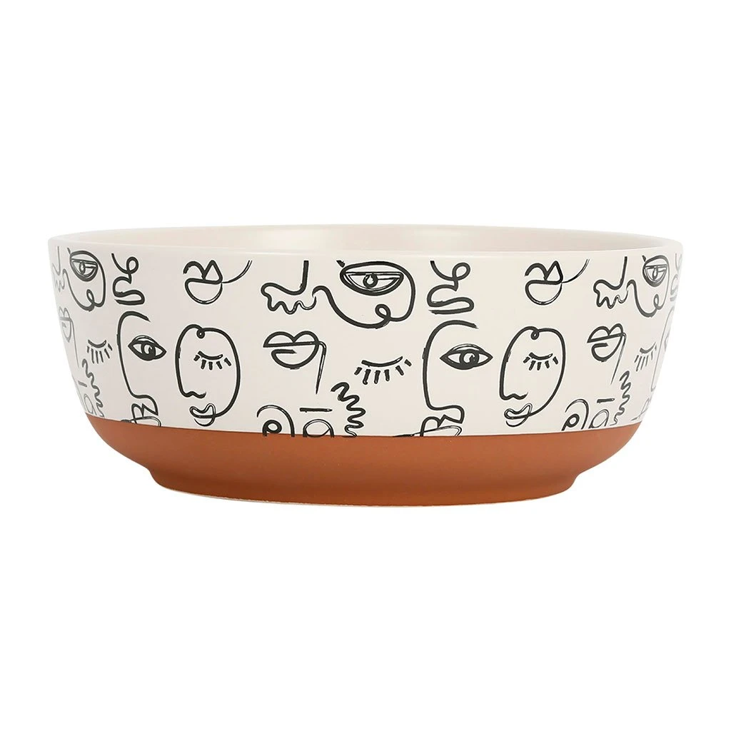 SEMA DESIGN Saladier Visage Beige Et Brun En Grès - Terre Brulée 3 SEMA DESIGN Saladier Visage Beige Et Brun En Grès - Terre Brulée