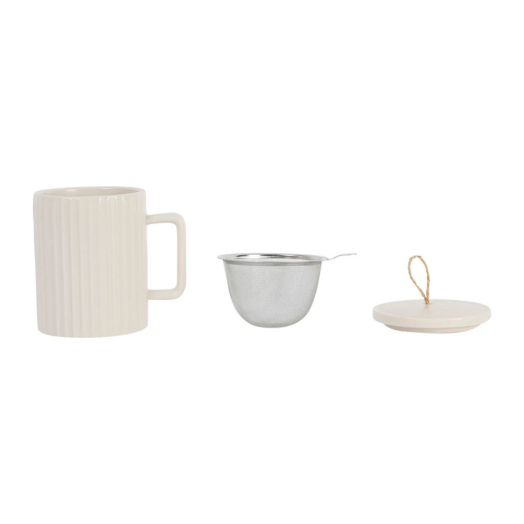 SEMA DESIGN Tisanière Beige Avec Filtre écru 47.5cl En Grès - Sweet Leaves 4 SEMA DESIGN Tisanière Beige Avec Filtre écru 47.5cl En Grès - Sweet Leaves – Image 2