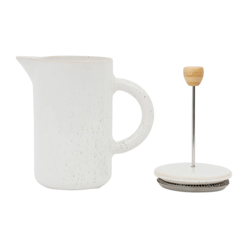SEMA DESIGN Cafetière à Piston Blanc Moucheté 1.1l En Grès - Nordika 4 SEMA DESIGN Cafetière à Piston Blanc Moucheté 1.1l En Grès - Nordika – Image 2