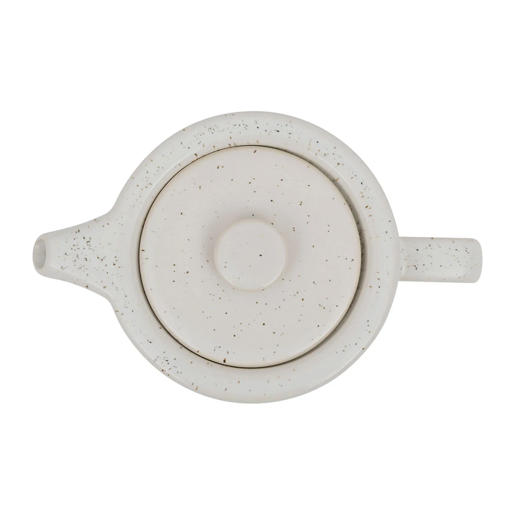 SEMA DESIGN Théière Avec Filtre Blanc Moucheté 1.15l En Grès Et Dessous En Bois - Nordika 6 SEMA DESIGN Théière Avec Filtre Blanc Moucheté 1.15l En Grès Et Dessous En Bois - Nordika – Image 4